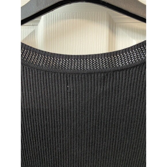 Worthington Woman Sweater Size 1x Black Round Neck Ribber 3/4 Sleeve Career Top - Picture 3 of 6